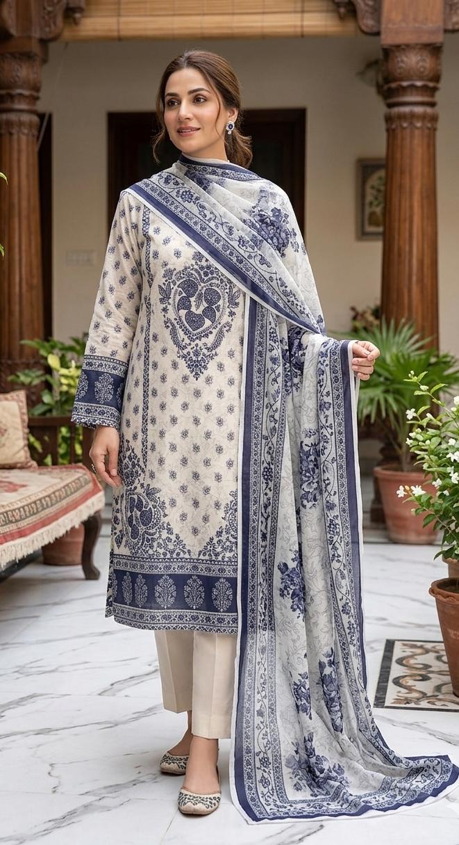 Mausummery - 3 Piece Printed - Noor Wardrobe image 1