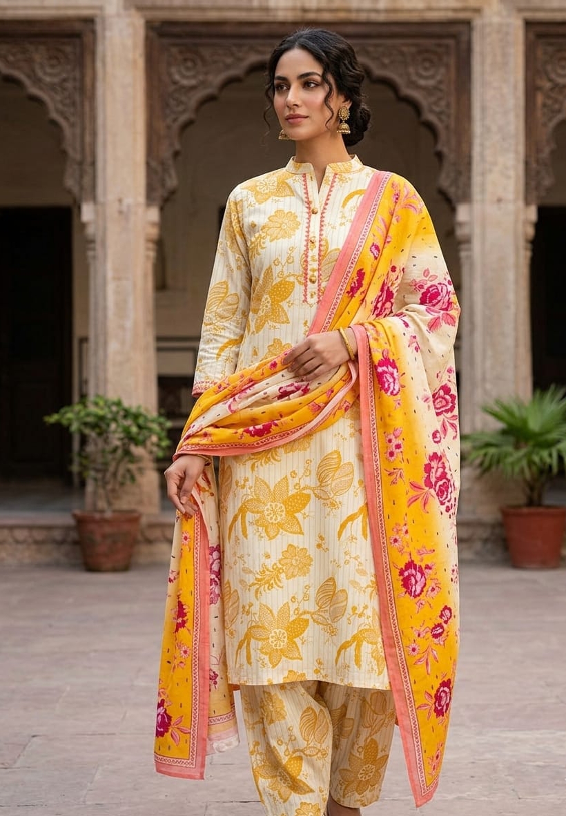 Bonanza - 3 Piece Printed - Noor Wardrobe image 1