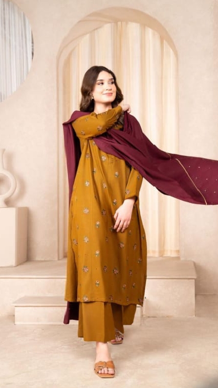 3 Piece Embroirdered  Lawn Suit - Urge - Noor Wardrobe image 1