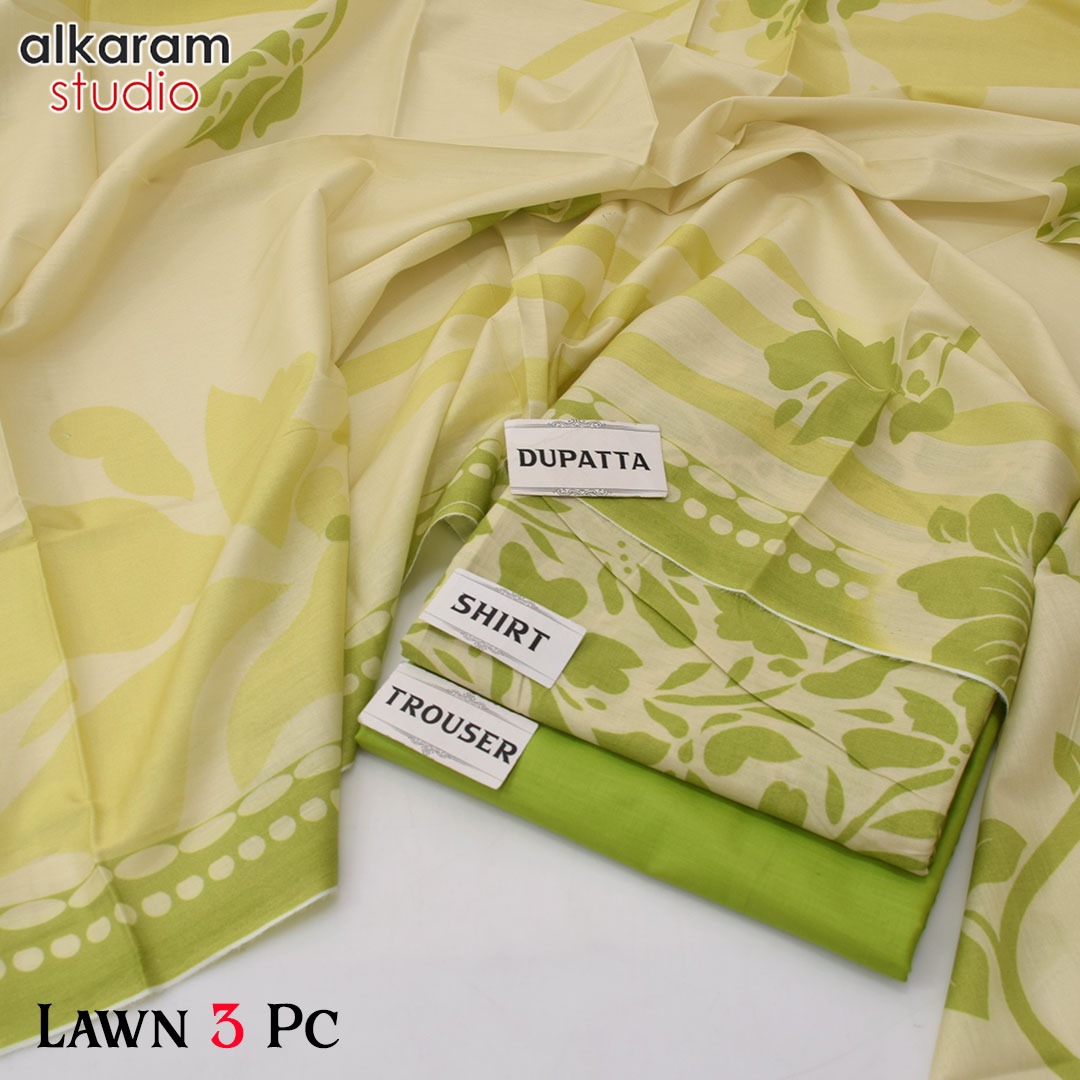 3 Piece Printed Lawn - Alkaram - Noor Wardrobe image 2