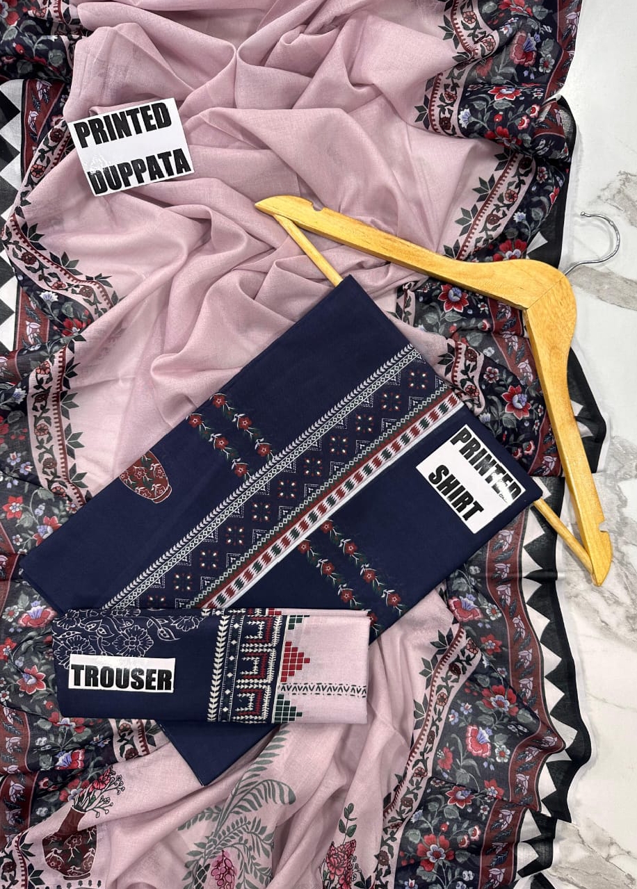 3 Piece Printed Lawn Suit - Shanaya - Noor Wardrobe image 2