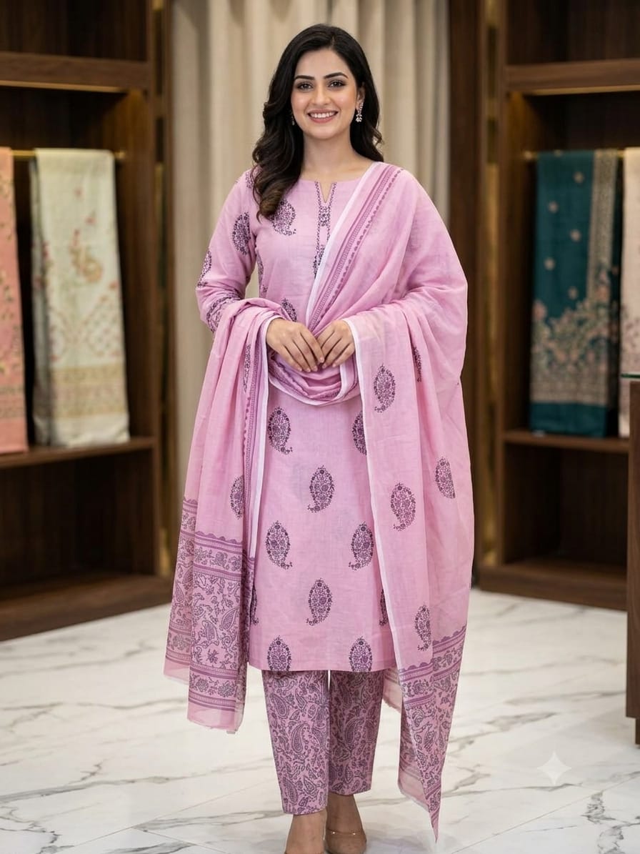 3 Piece Printed Lawn Suit , Bin Saeed, Pakistani Dress, Lawn, Fabric, Women image 1