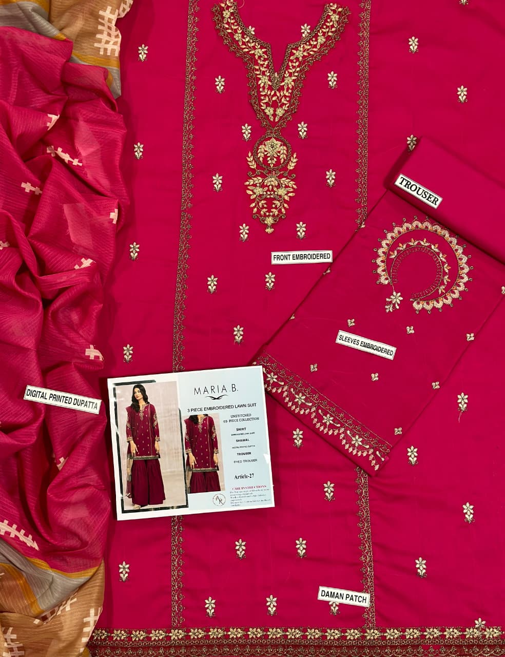 3 Piece Embroidered Alkaram 3 Piece Printed Lawn Suit , Women , Pakistan , Islamabad , fashion, New, Sappire image 2