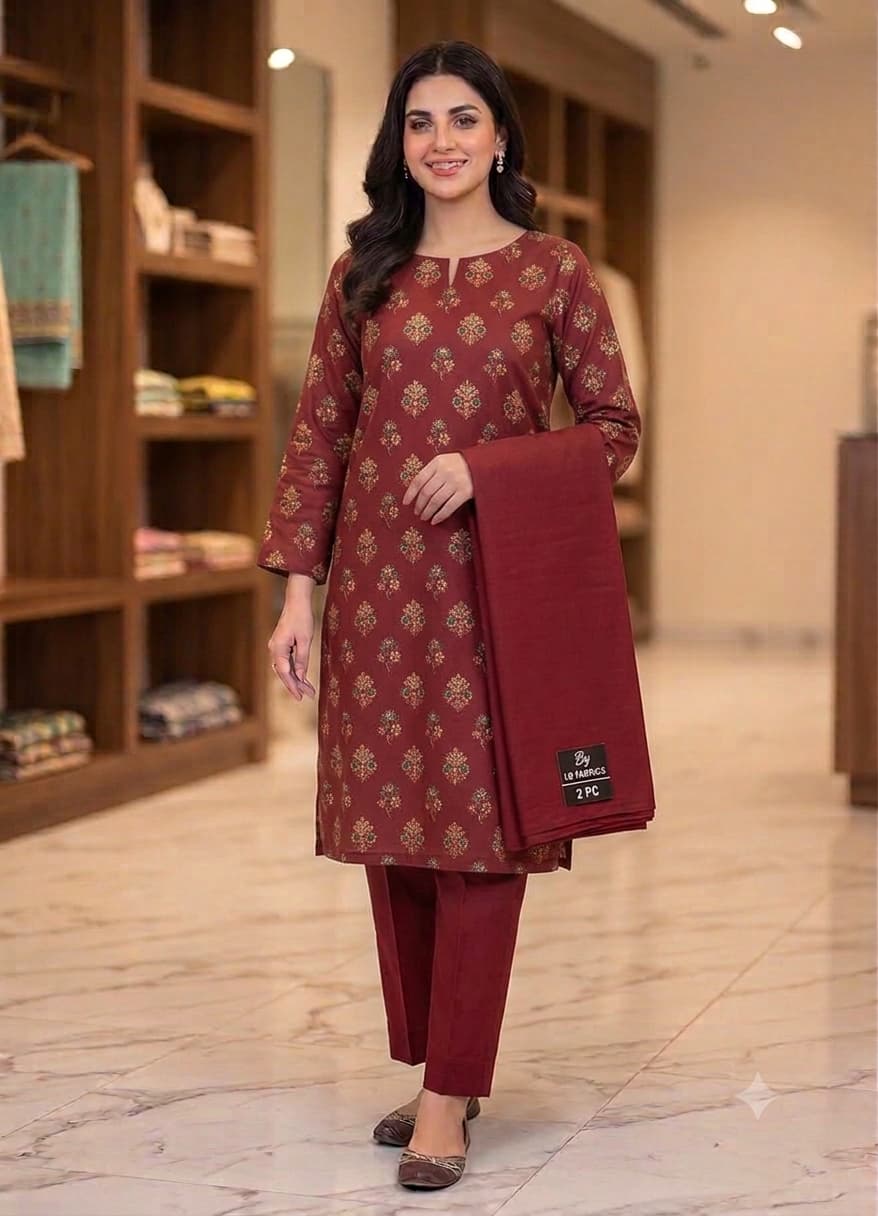 2 Piece Printed Law Embroirdered Lawn Suit Cross Stich 3 Piece Embroidered Alkaram 3 Piece Printed Lawn Suit , Women , Pakistan , Islamabad , fashion, New, Sappire image 1