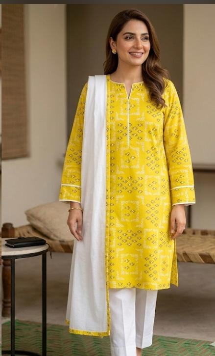 2 Piece Printed Law Embroirdered Lawn Suit Cross Stich 3 Piece Embroidered Alkaram 3 Piece Printed Lawn Suit , Women , Pakistan , Islamabad , fashion, New, Sappire image 1